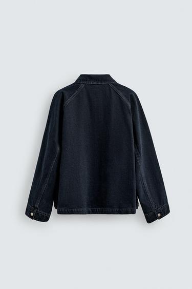 DENIM POCKET JACKET - Dark navy by Zara - Image 8