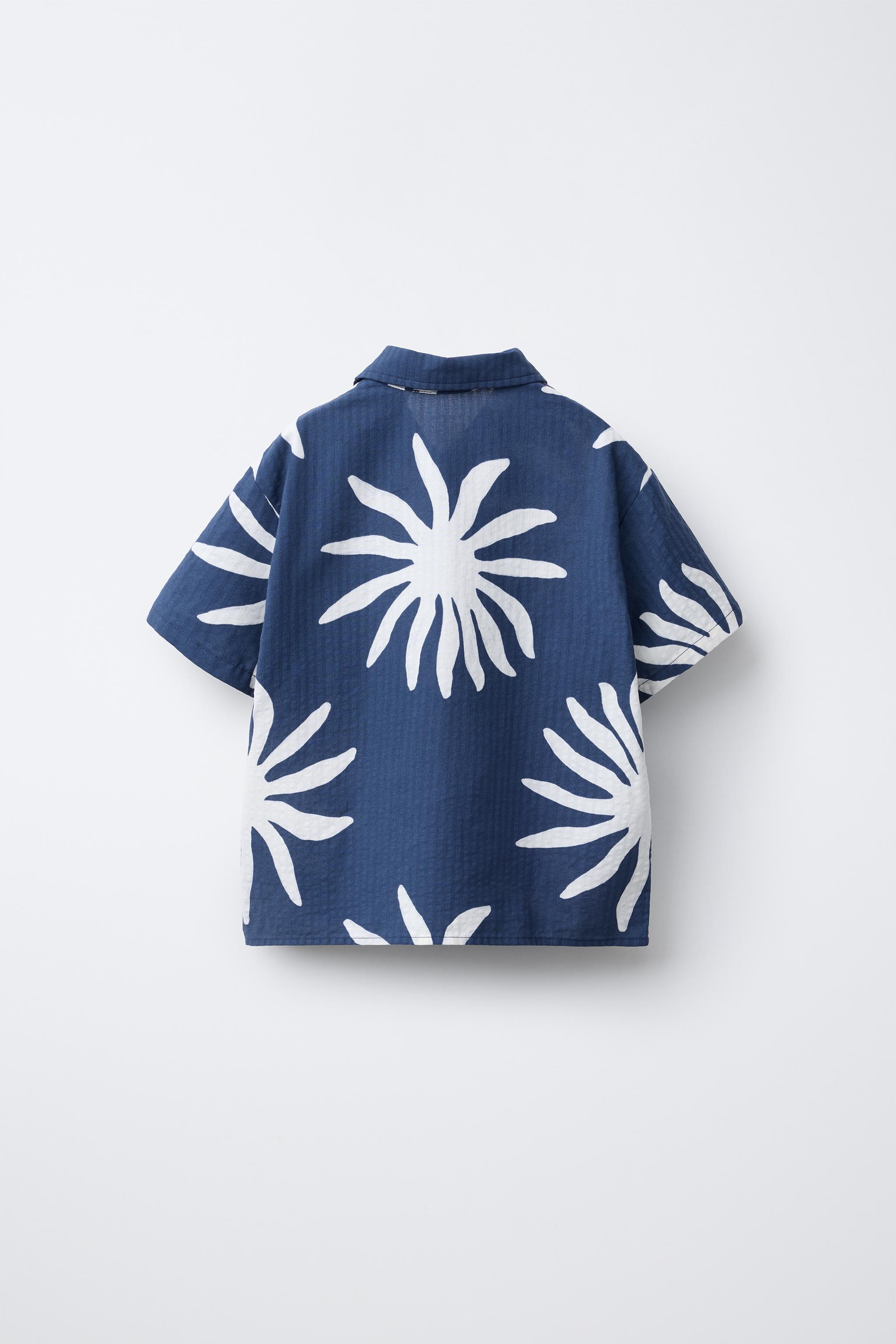 SUN PRINT SHIRT - Ecru / Blue | ZARA United States