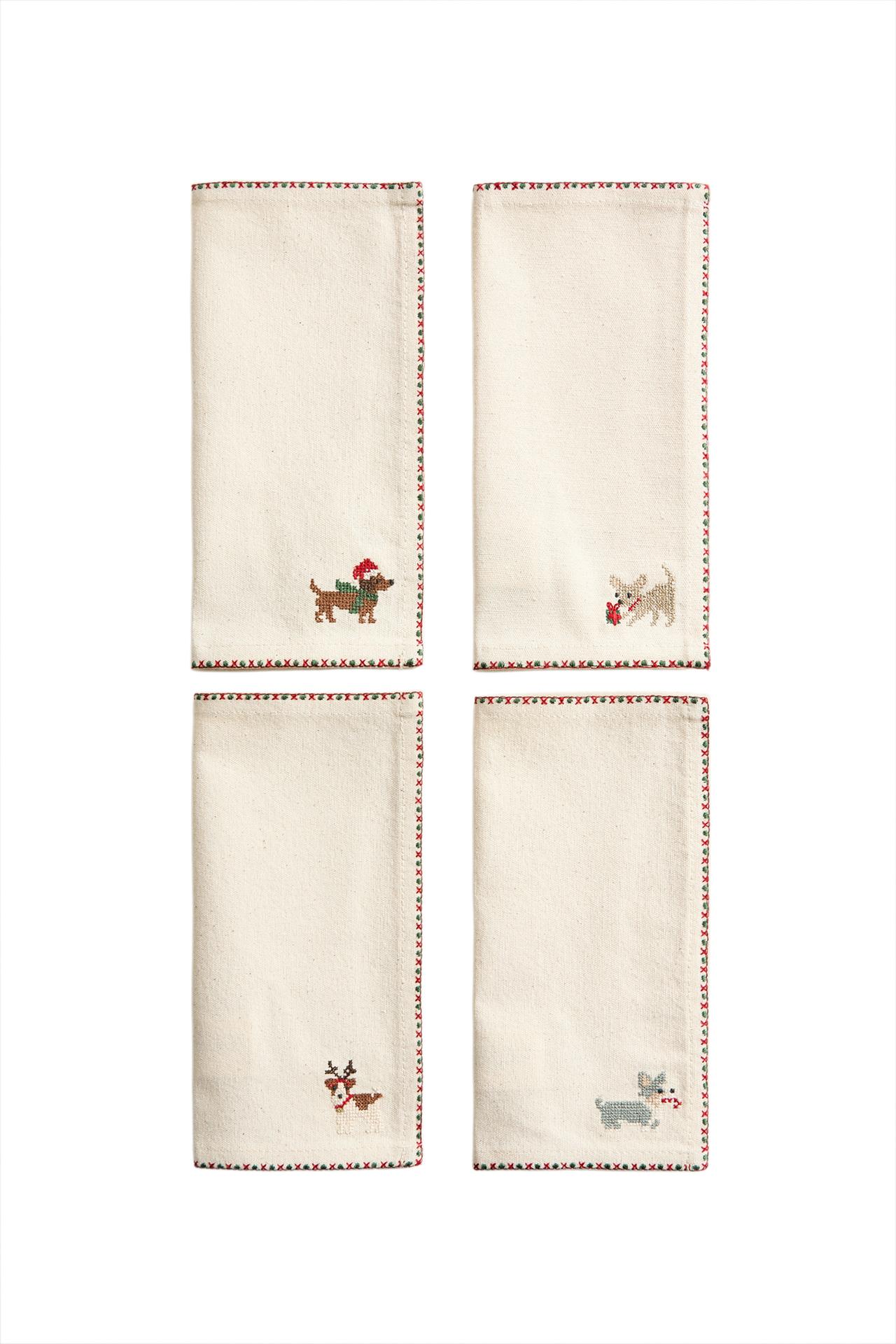 CHRISTMAS ANIMAL COCKTAIL NAPKINS (PACK OF 4)