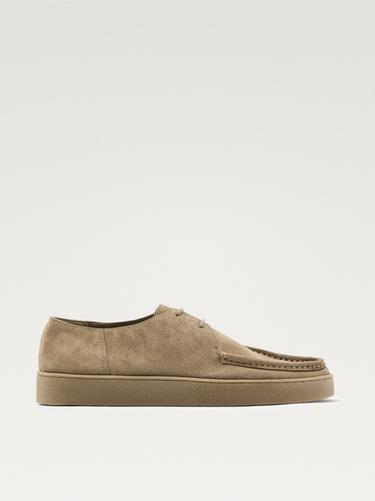 Zara Moc toe split suede shoes - Sandy Brown