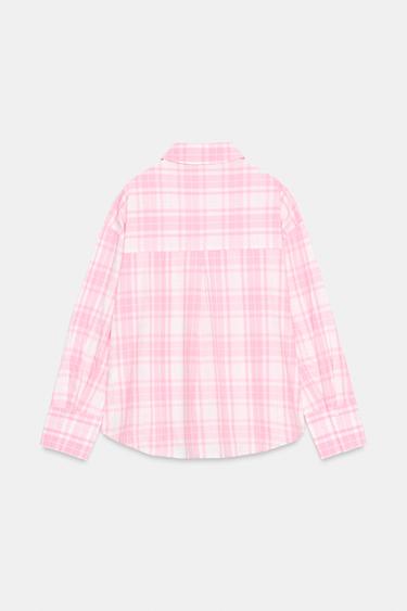 OVERSIZE CHECK SHIRT - Pink by Zara - Image 6