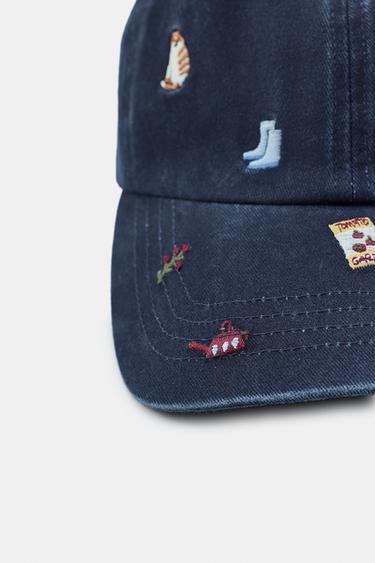 TWILL CAP WITH EMBROIDERY - Navy blue by Zara - Image 1