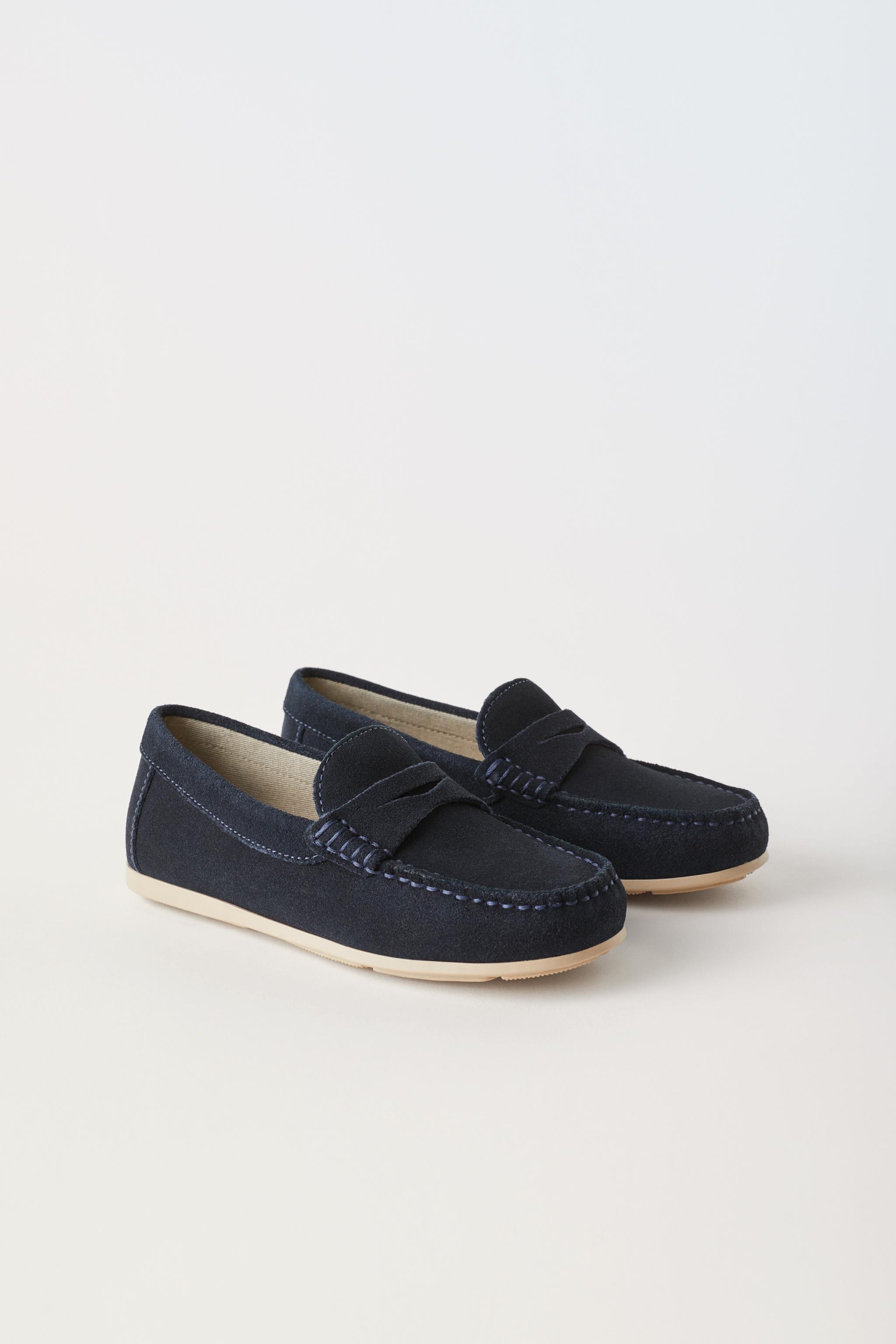 Blue hot sale leather loafers