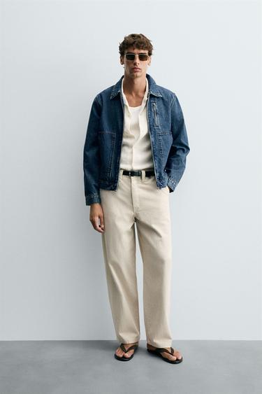 Zara DENIM POCKET JACKET - Blue - Image 0