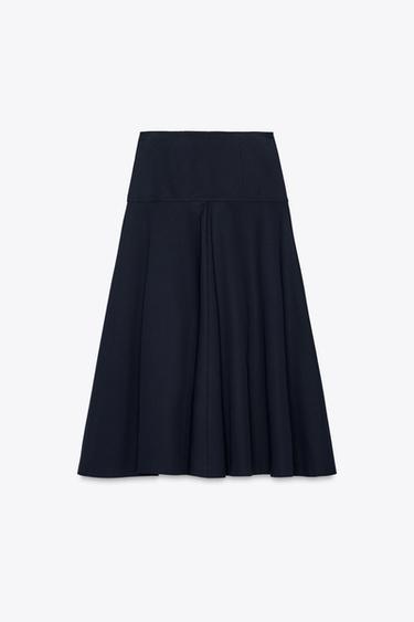 ZW COLLECTION CUMMERBUND BUTTON SKIRT - Navy blue by Zara - Image 3