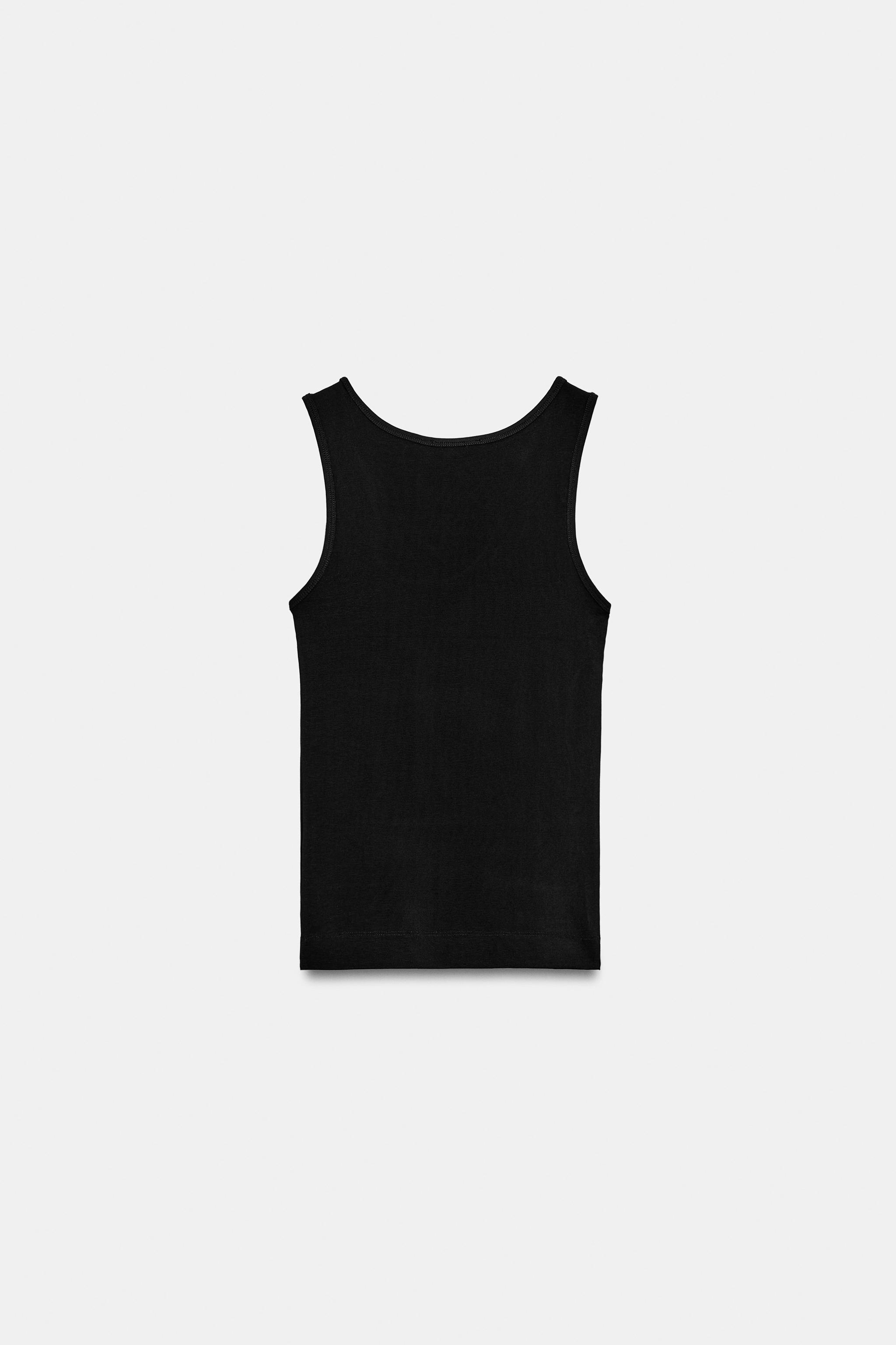 WIDE STRAP TOP — Black
