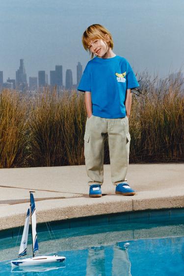 CAMISETA ESTAMPADA - Azul de Zara