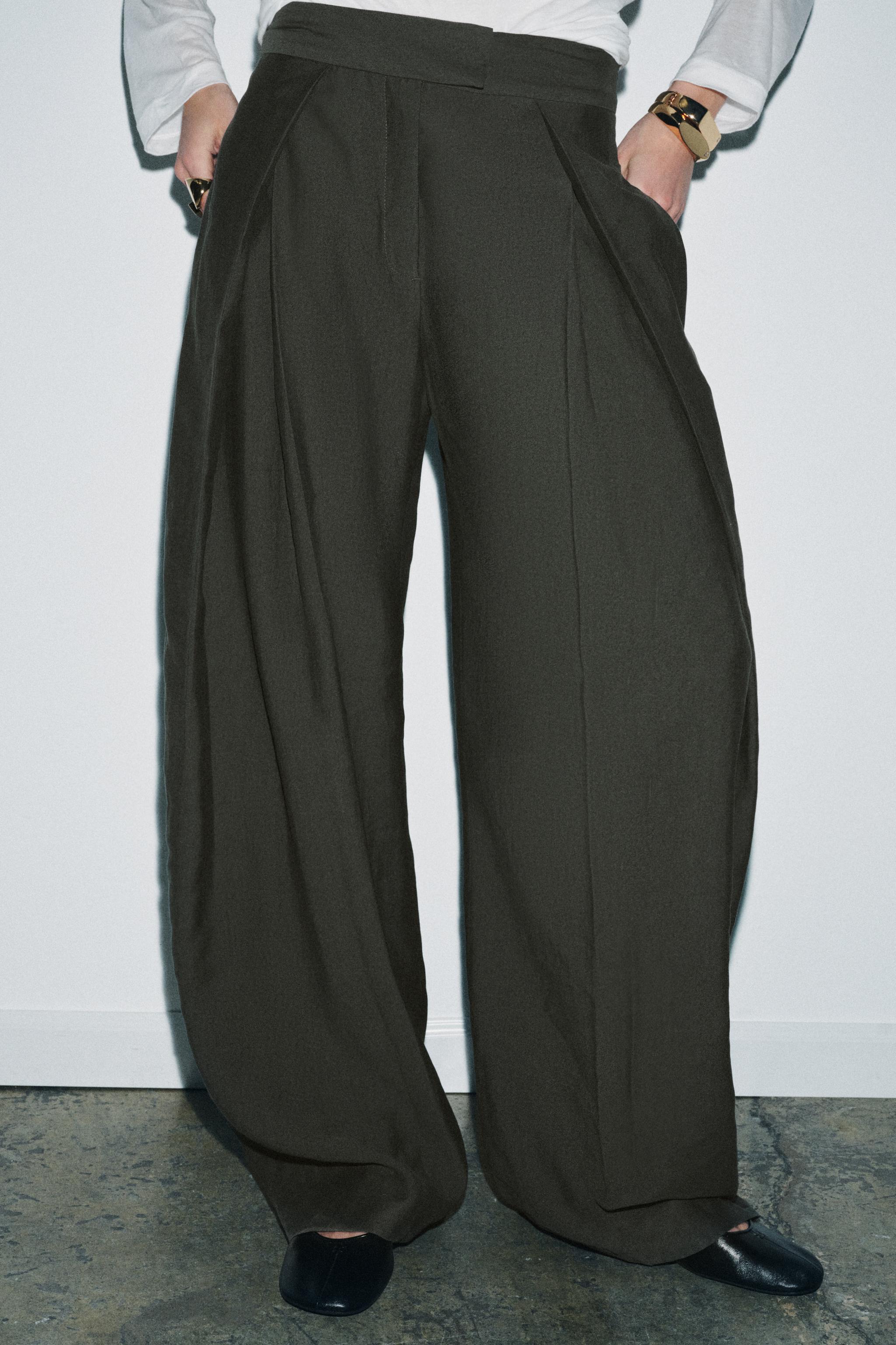 ZW COLLECTION PLEATED WIDE LEG PANTS