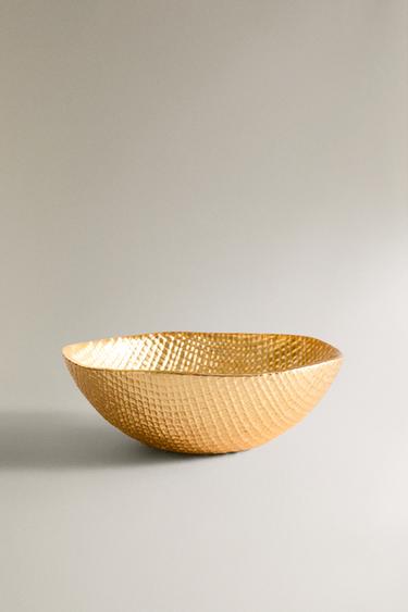 GOLDEN IRREGULAR GLASS BOWL - Gold by Zara
