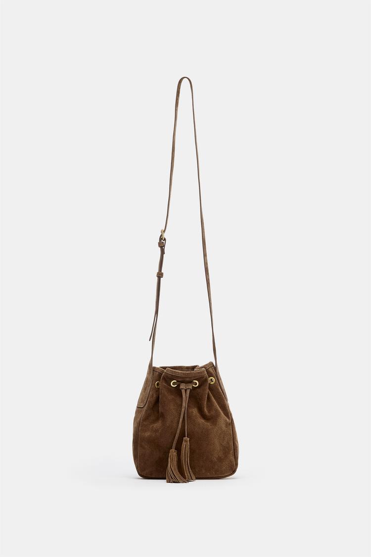 BOLSA CRUZADA MINI DE CUERO CON FRUNCES 3