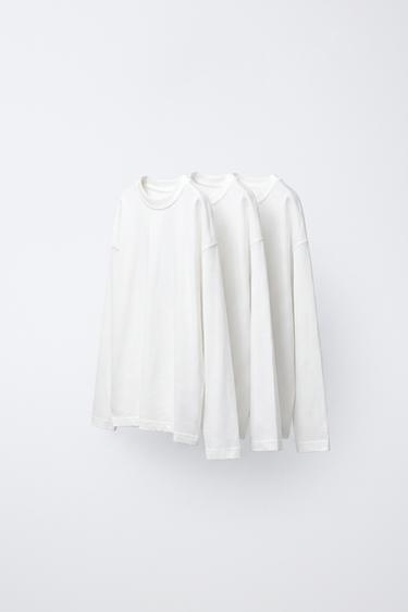 3-PACK OF PLAIN T-SHIRTS - White by Zara