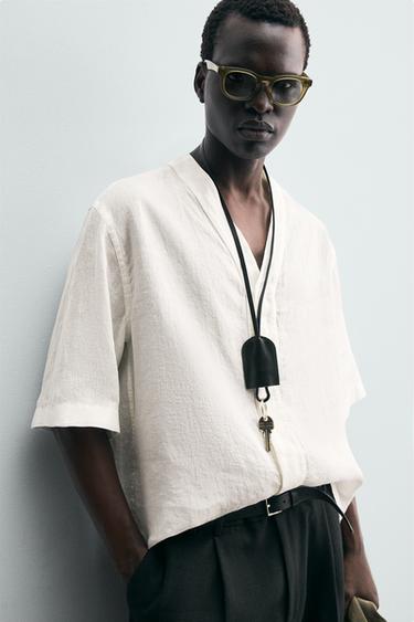CHEMISE 100 % LIN - Blanc de Zara - Image 5