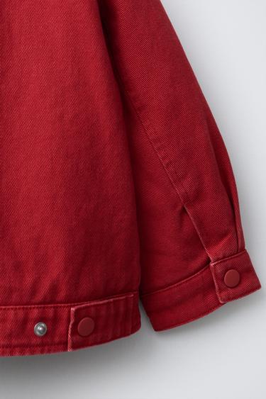CONTRAST COLLAR PATCH JACKET - Red by Zara - Image 3