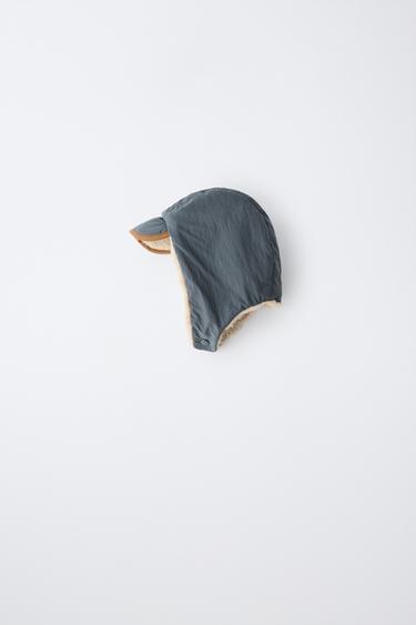 FAUX FUR AVIATOR HAT — Blue 1