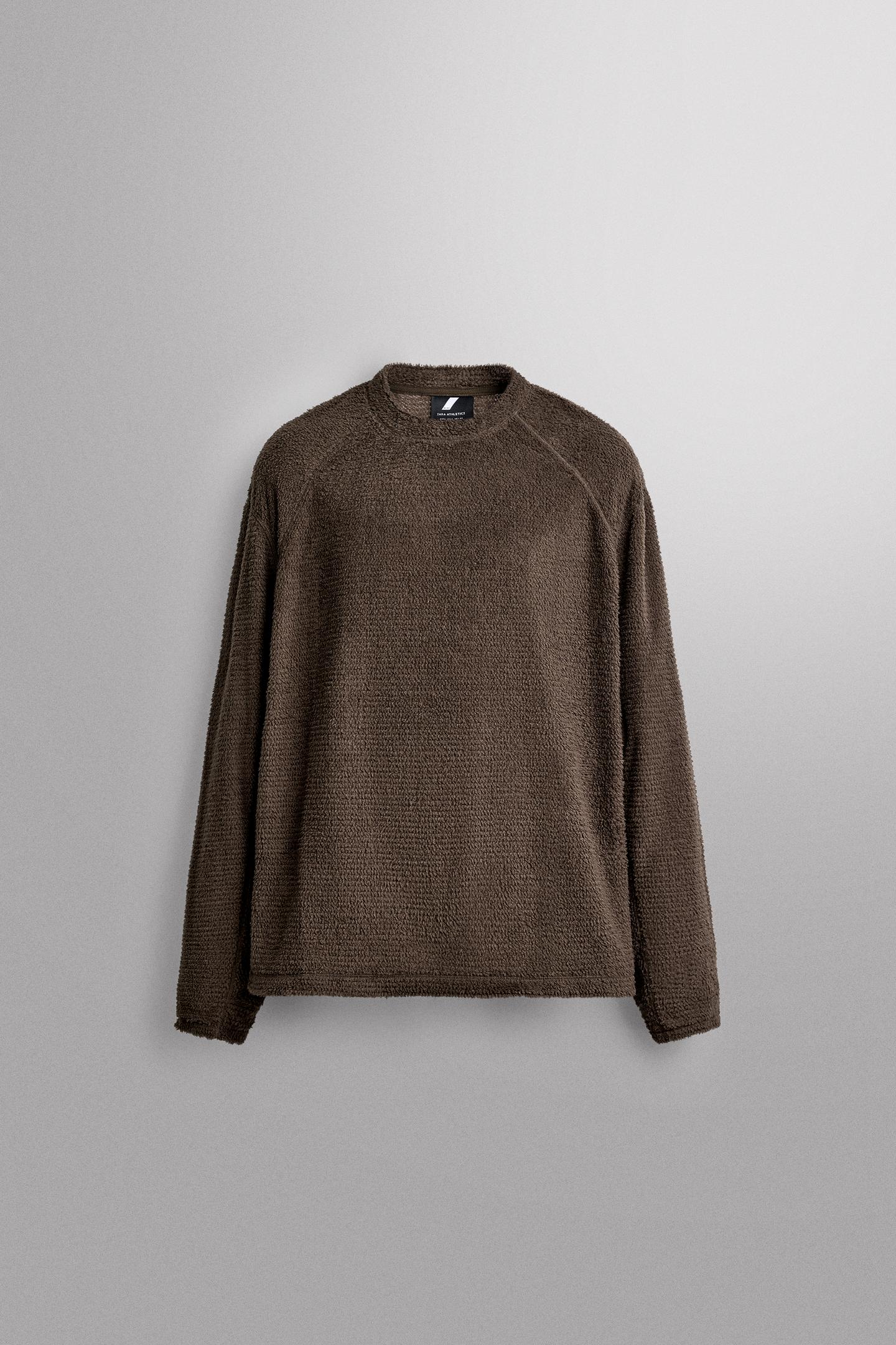 Мужская толстовка Zara Textured Fleece, цвет: Тёмный серый — фото 1