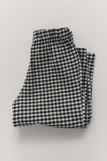Zara 3-14 YEARS / COMBINED FLEECE AND GINGHAM PAJAMAS - 