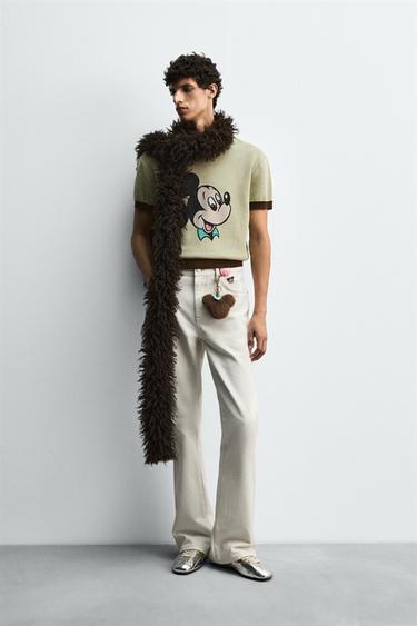 Zara HARRY LAMBERT FOR ZARA X DISNEY 喇叭牛仔褲 - 磨白色