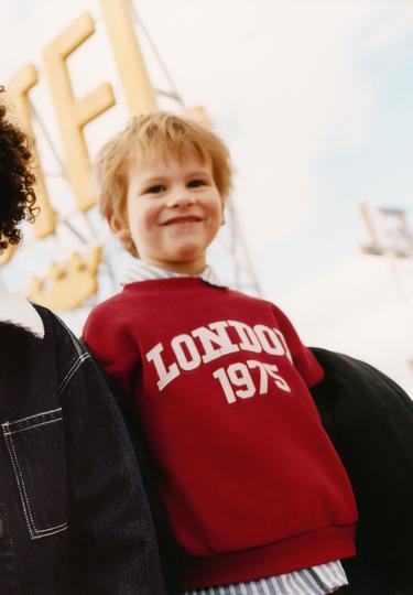 Zara VARSITY SWEATSHIRT - Reddish