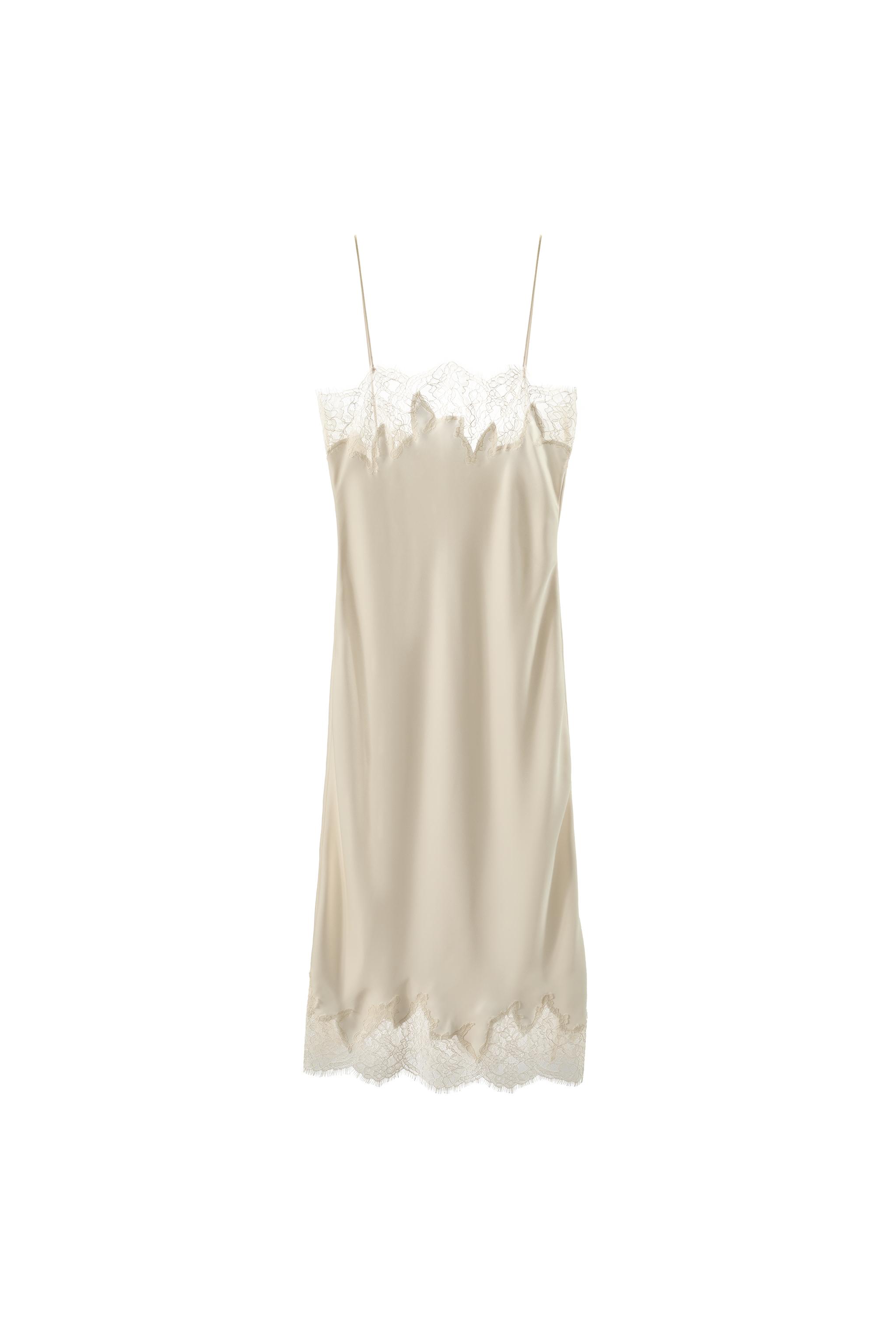 LACE LINGERIE STYLE MIDI DRESS - Ecru | ZARA United States