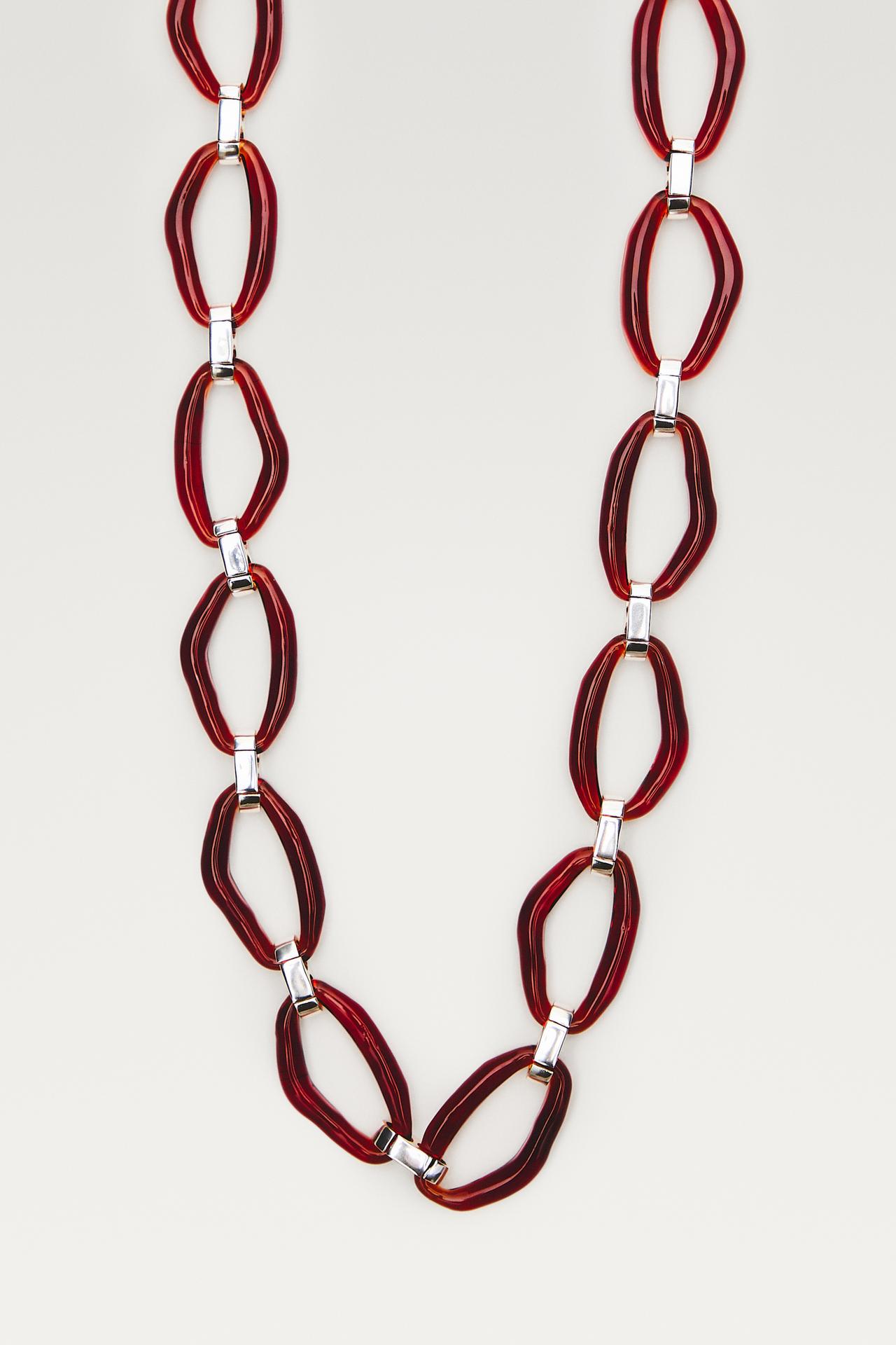 Glass link necklace — Caramel