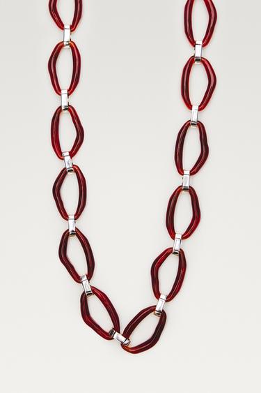 Glass link necklace — Caramel 1