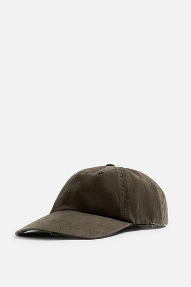 GEWASCHENE BASEBALLCAP - Dunkles Khaki von Zara