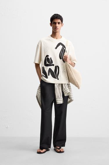 Zara PRINTED PATCH T-SHIRT - Oyster-white - Image 0