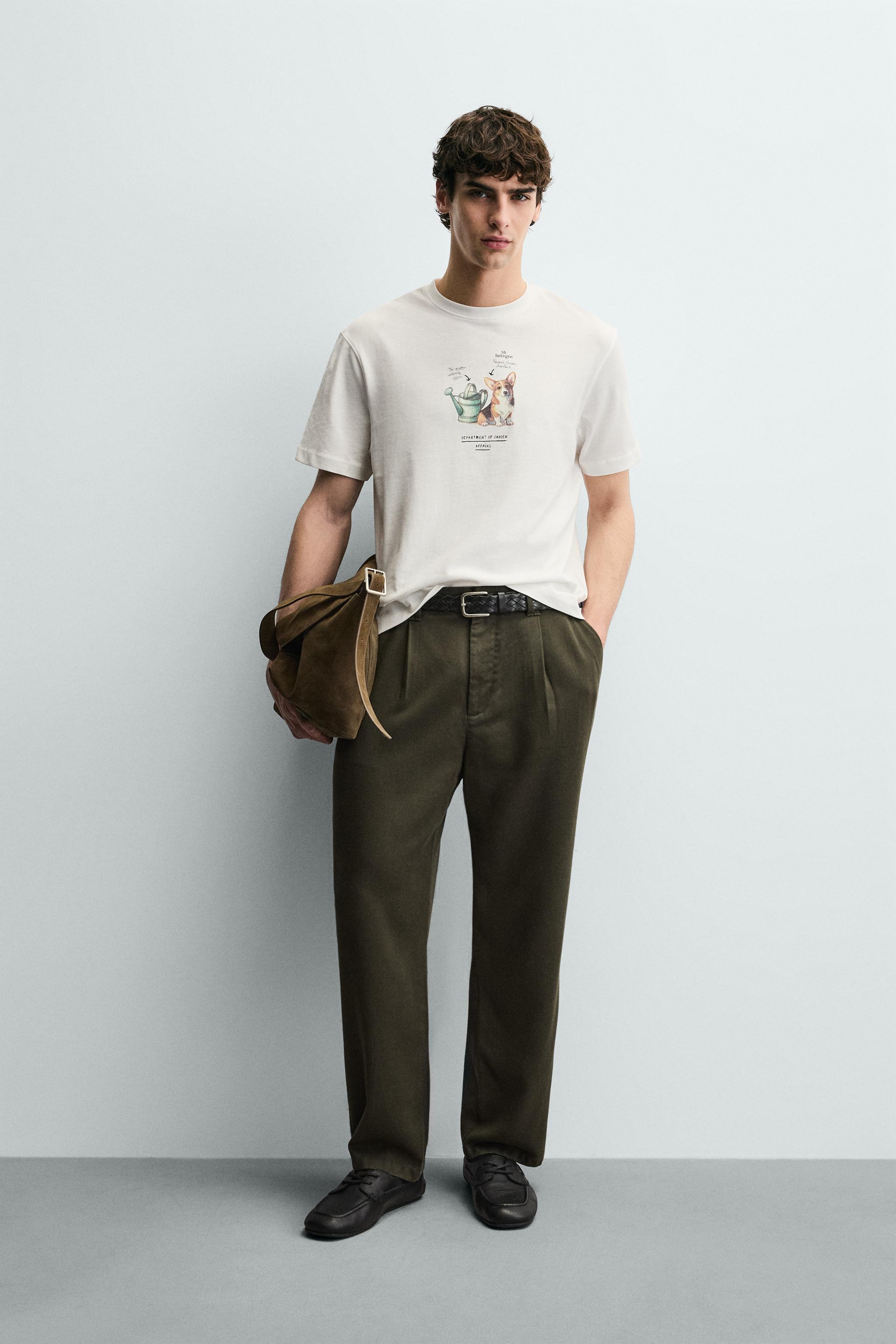 こんとろら コントラストプリントTシャツ - ライトベージュ | ZARA Japan / 日本