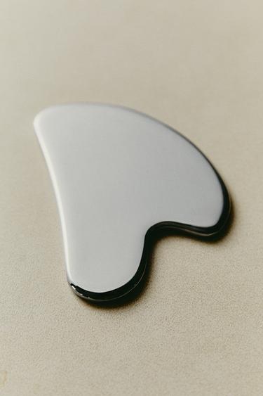 STAINLESS STEEL GUA SHA FACE MASSAGER - Silver by Zara