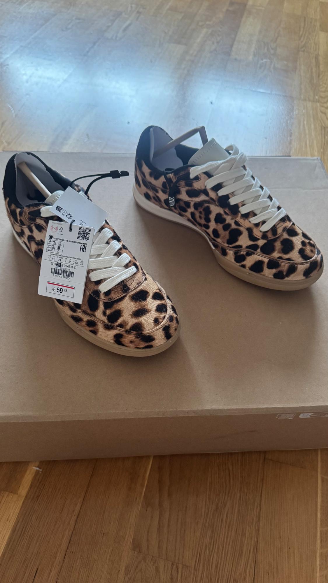 ANIMAL PRINT LEATHER TRAINERS - Image 4