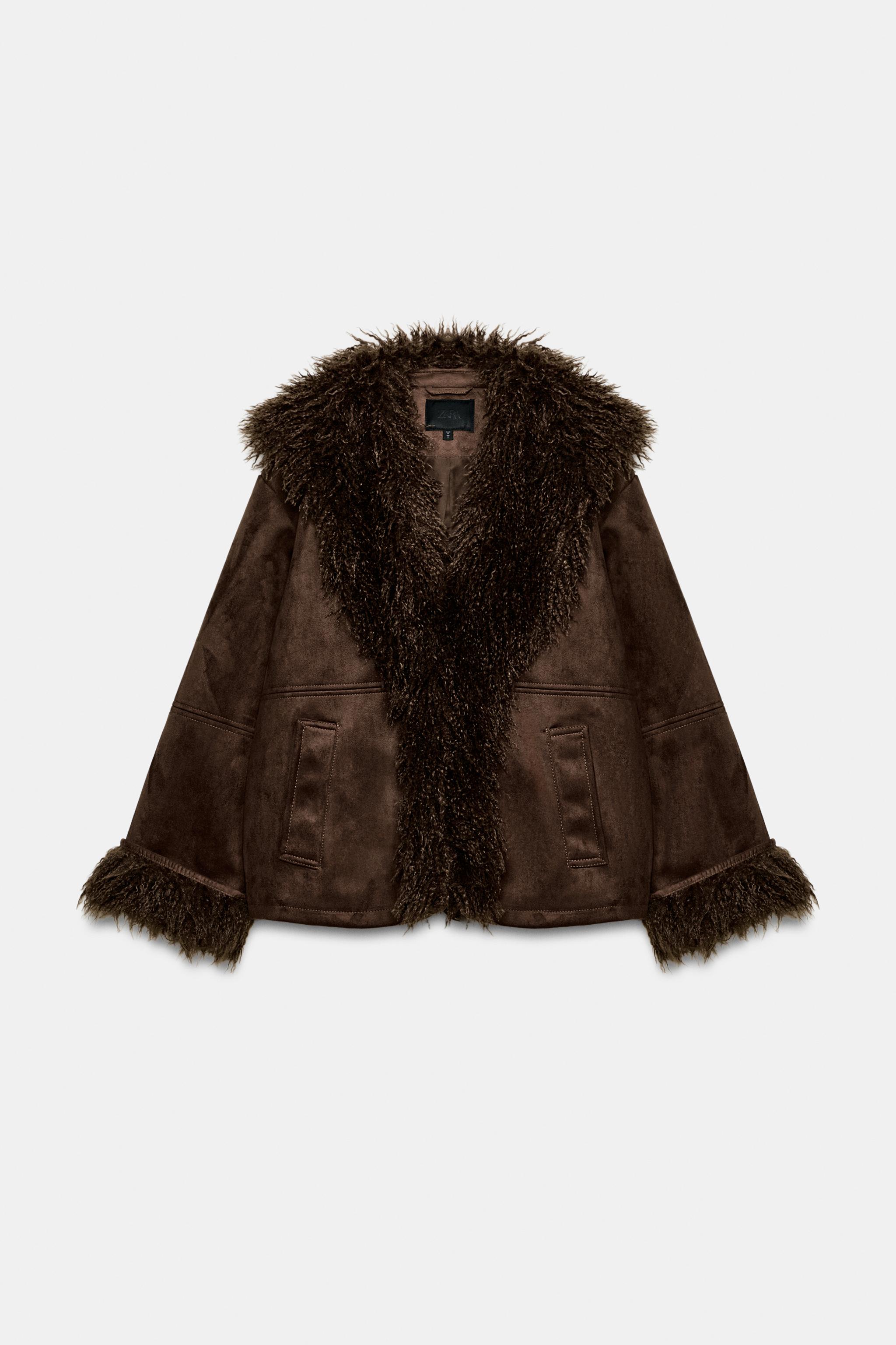 JAQUETA DUPLA FACE COM FAUX FUR - Marrom | ZARA Brasil