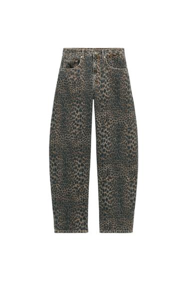 JEANS TRF BARREL ESTAMPADO ANIMAL - Leopardo de Zara