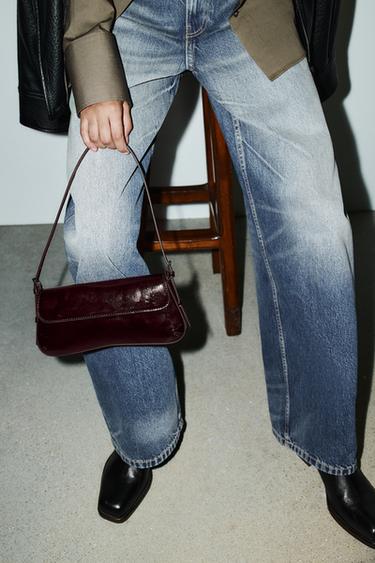 FLAP SHOULDER BAG - Burgundy Red by Zara
