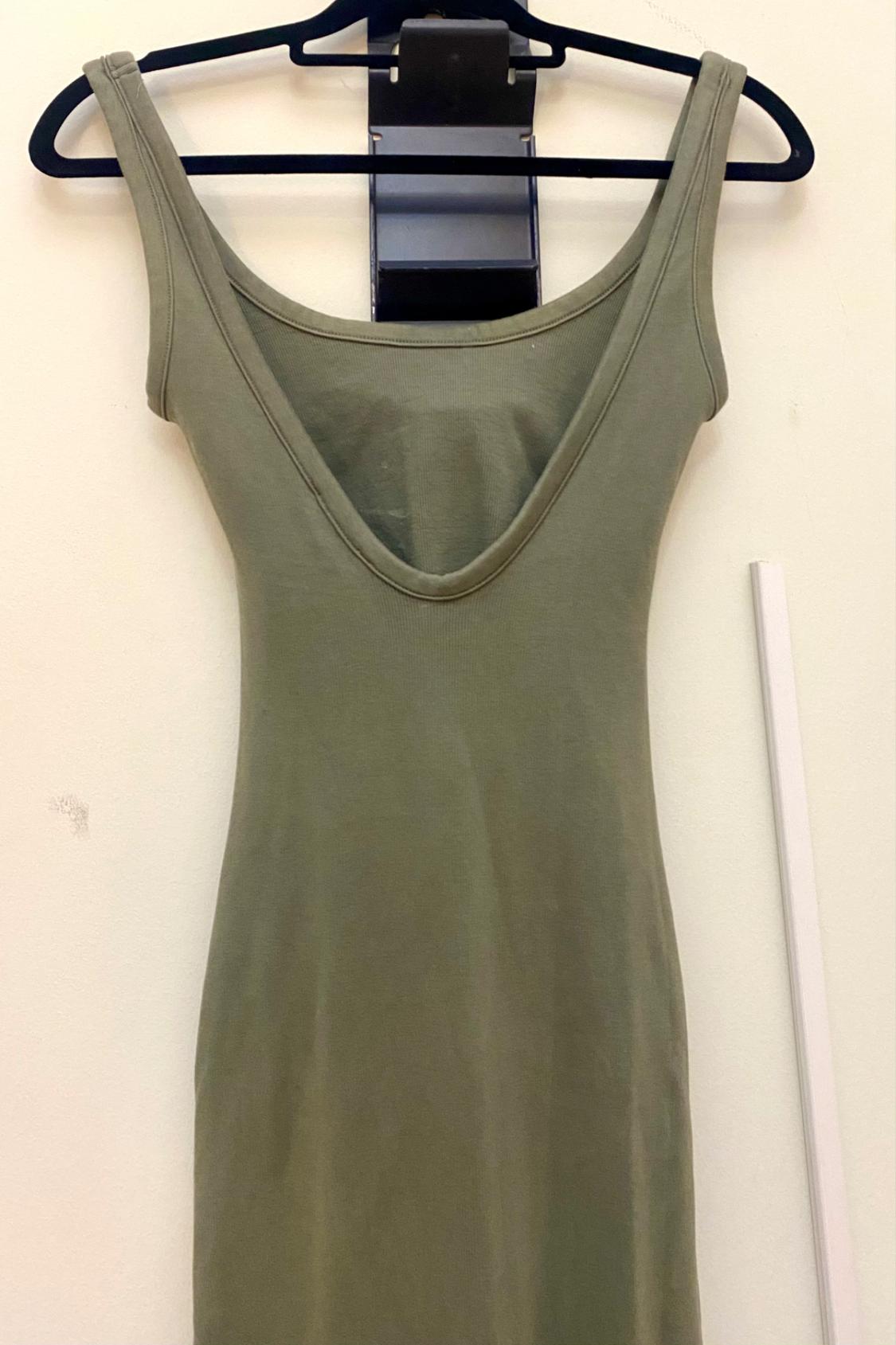 FITTED GATHERED RIBBED MIDI DRESS - Image 2