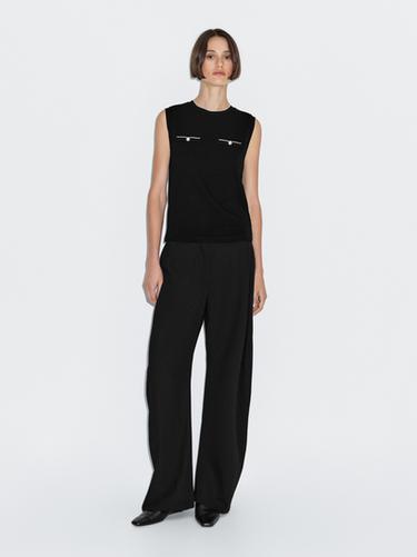 Zara Sleeveless top with pocket details - Black