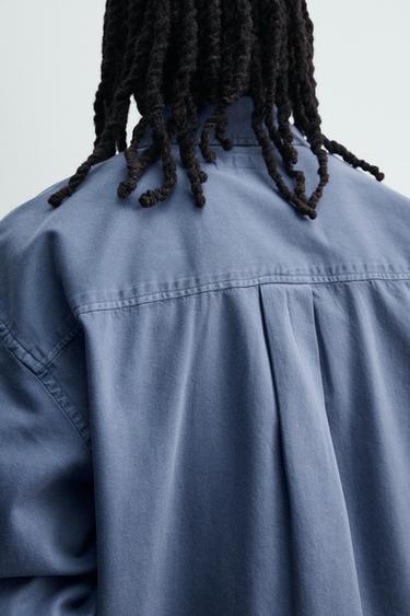 CHEMISE LAVÉE RELAXED FIT - Bleu chiné de Zara - Image 5