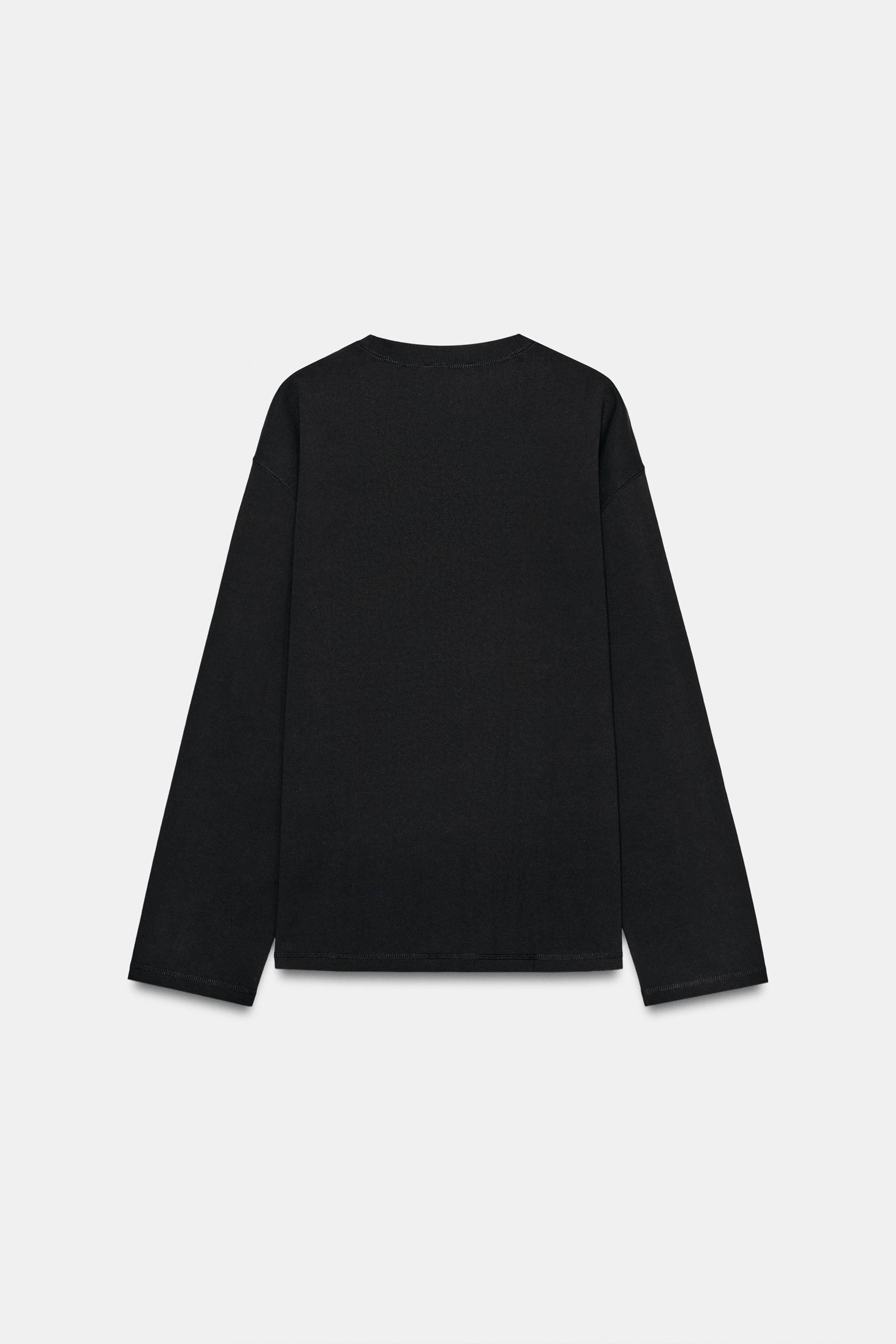 Женские футболки Zara COTTON V-NECK T-SHIRT — фото 6