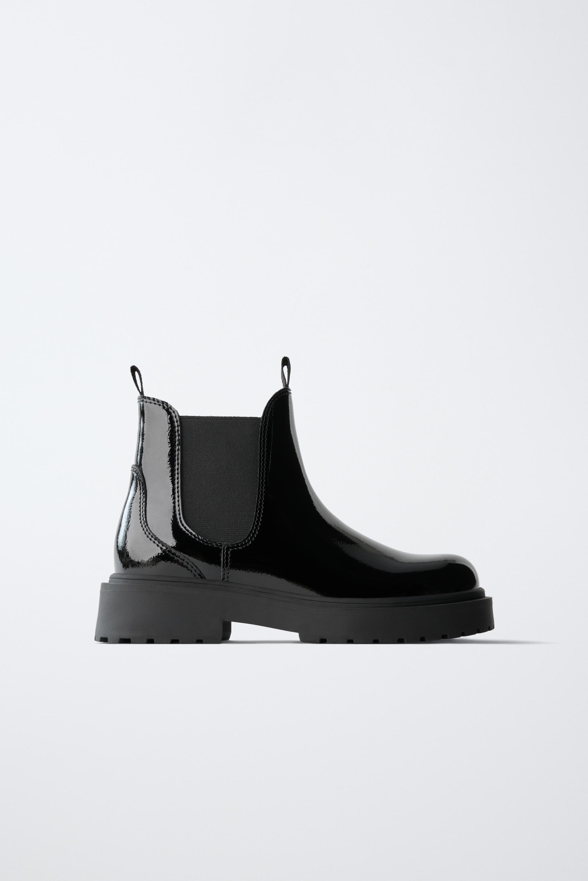 PATENT ANKLE BOOTS