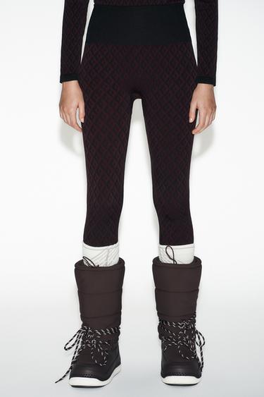 STREÇE JACQUARD SEAMLESS SKI COLLECTION - Bordo nga Zara