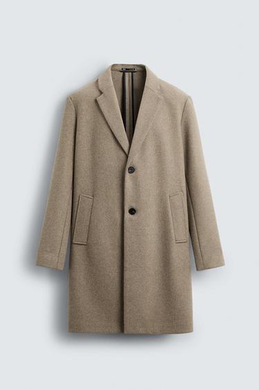 WOOL BLEND COAT - Mink by Zara