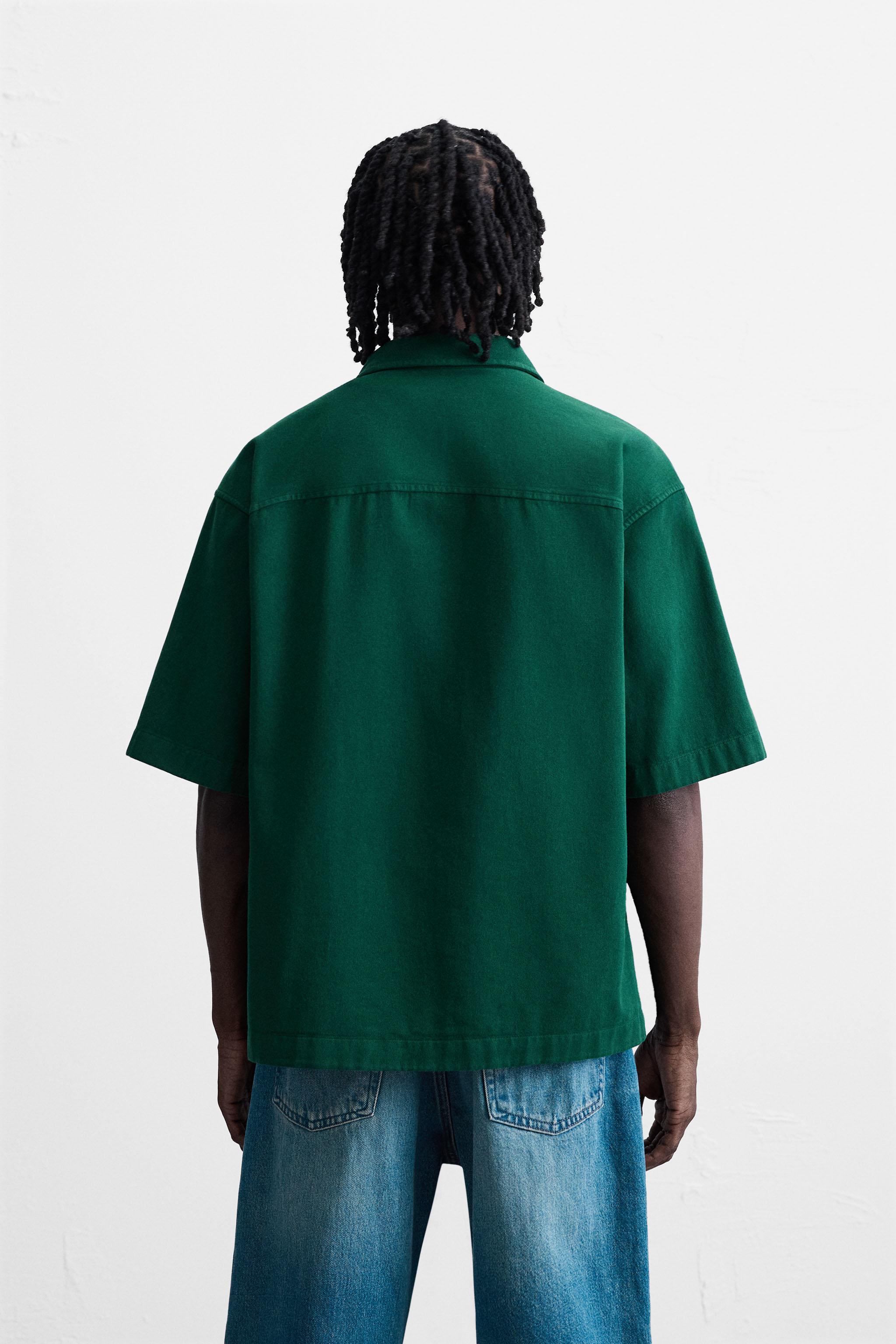 EMBROIDERED TEXTURED OVERSHIRT - Ink blue | ZARA United States