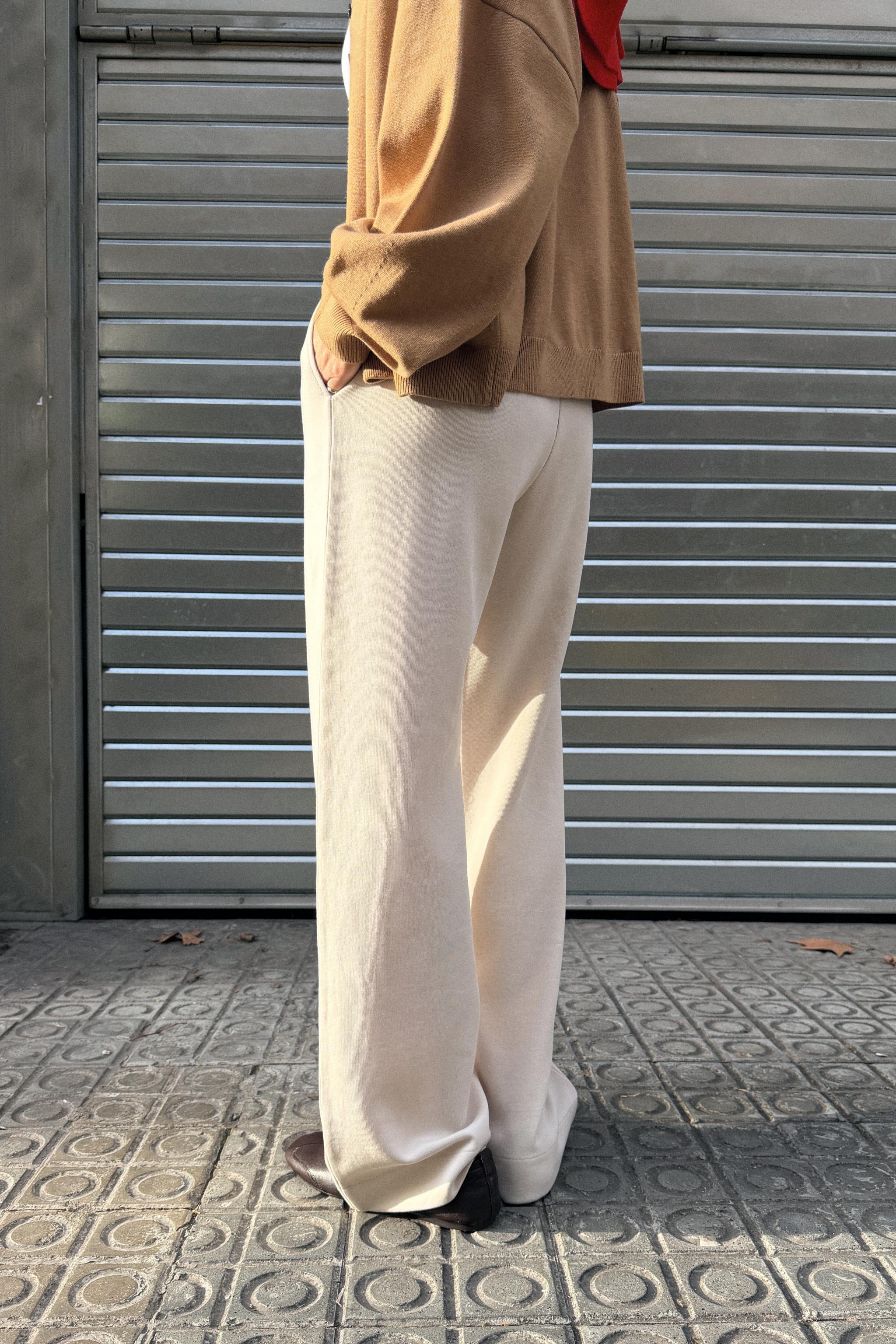 WASHED EFFECT INTERLOCK PANTS