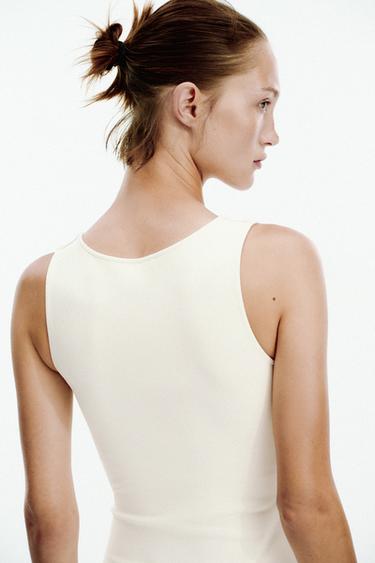 INTERLOCK BUTTON DRESS - Ecru by Zara - Image 6