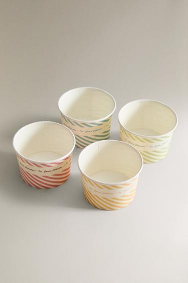LOT POTS À GLACE RAYURES (LOT DE 8) - Vert / Bleu de Zara - Image 1