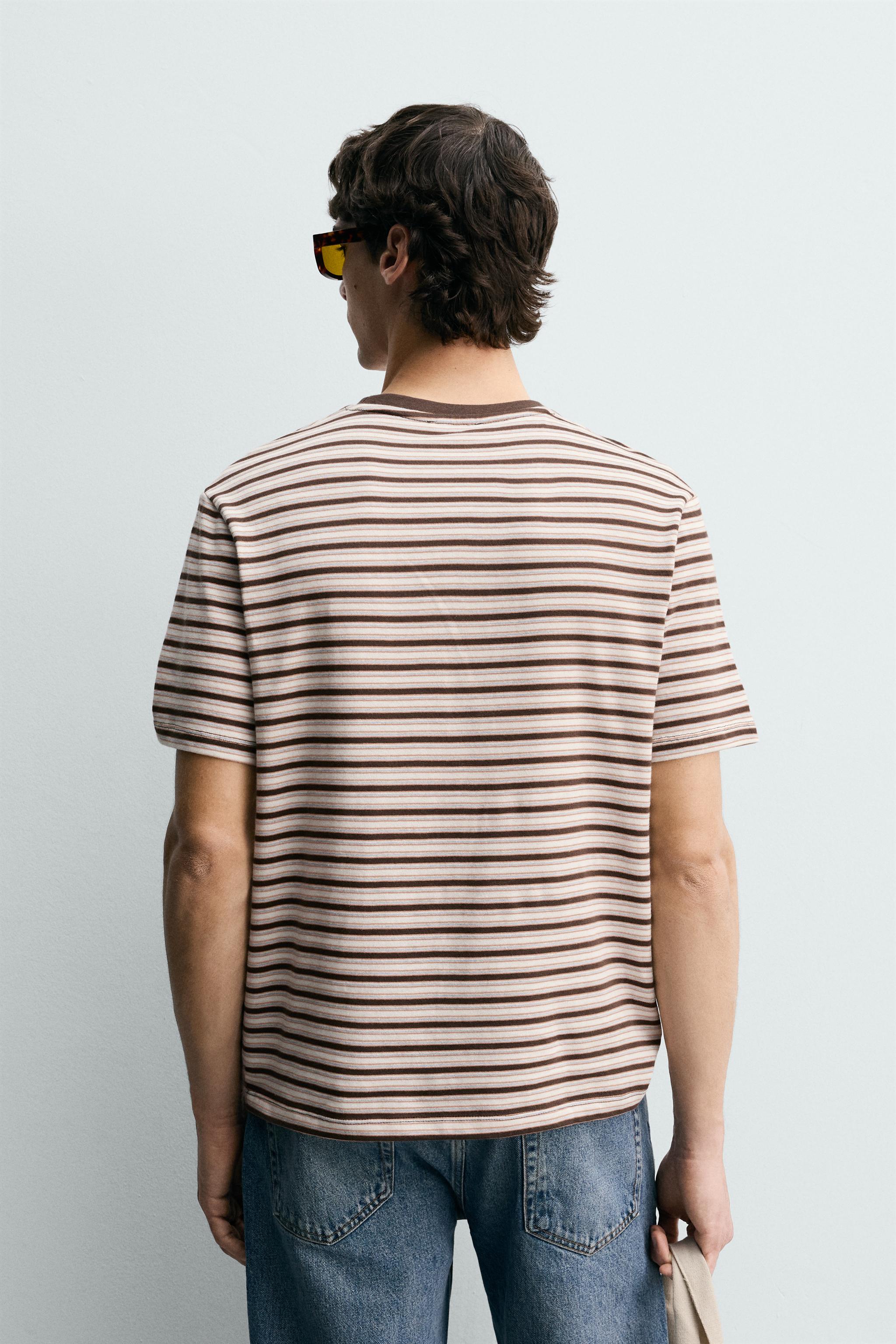 CONTRAST STRIPE JACQUARD T-SHIRT
