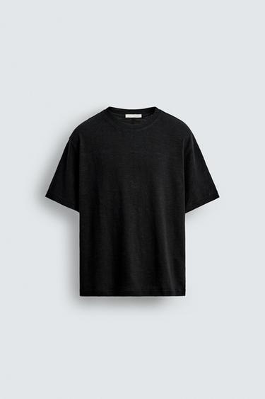 CAMISETA RELAXED FIT ESTRUCTURA - Negro de Zara