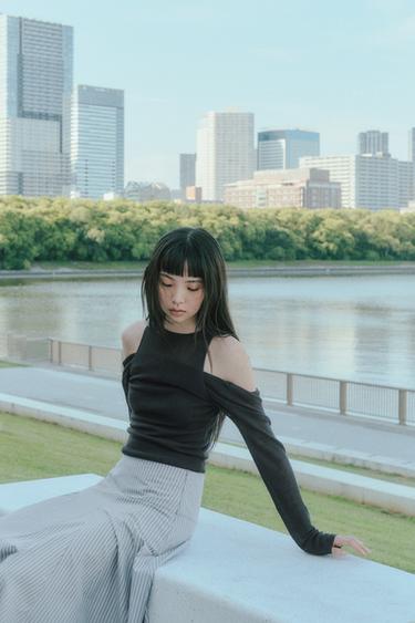 MULTI-WAY KNIT TOP - Navy blue by Zara