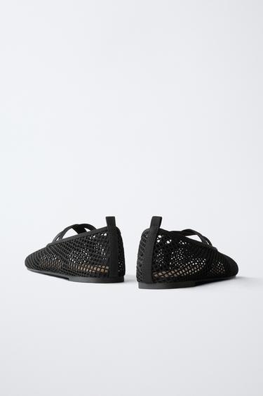 BALLERINA AUS NETZSTOFF - Schwarz von Zara