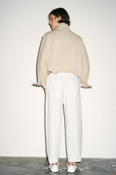 TROUSERS WITH ELASTIC WAIST - White by Zara - Image 3