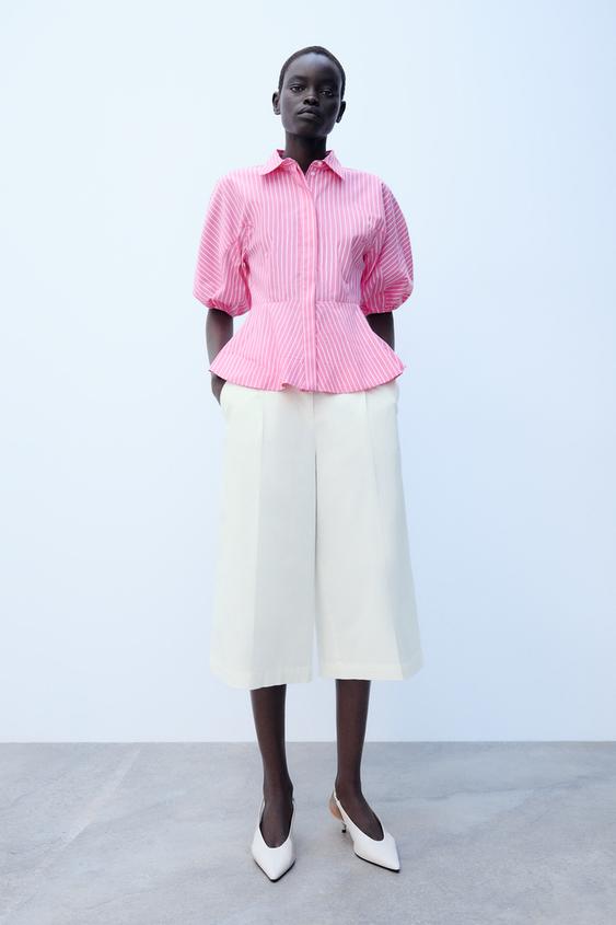 CAMISA POPELÍN RAYAS - Rosa de Zara - Imagen 0
